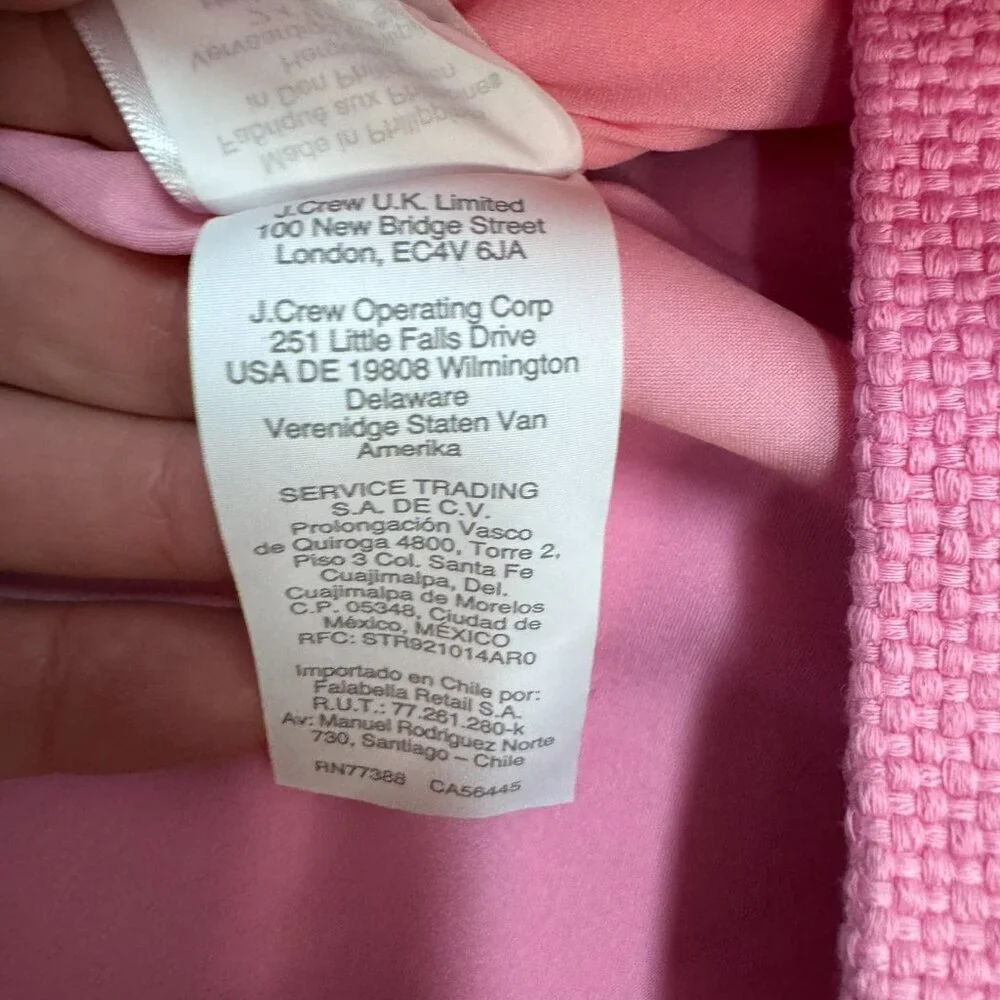 J.Crew Pink Textured High-Waist Button Detail Shorts Size 0 EUC